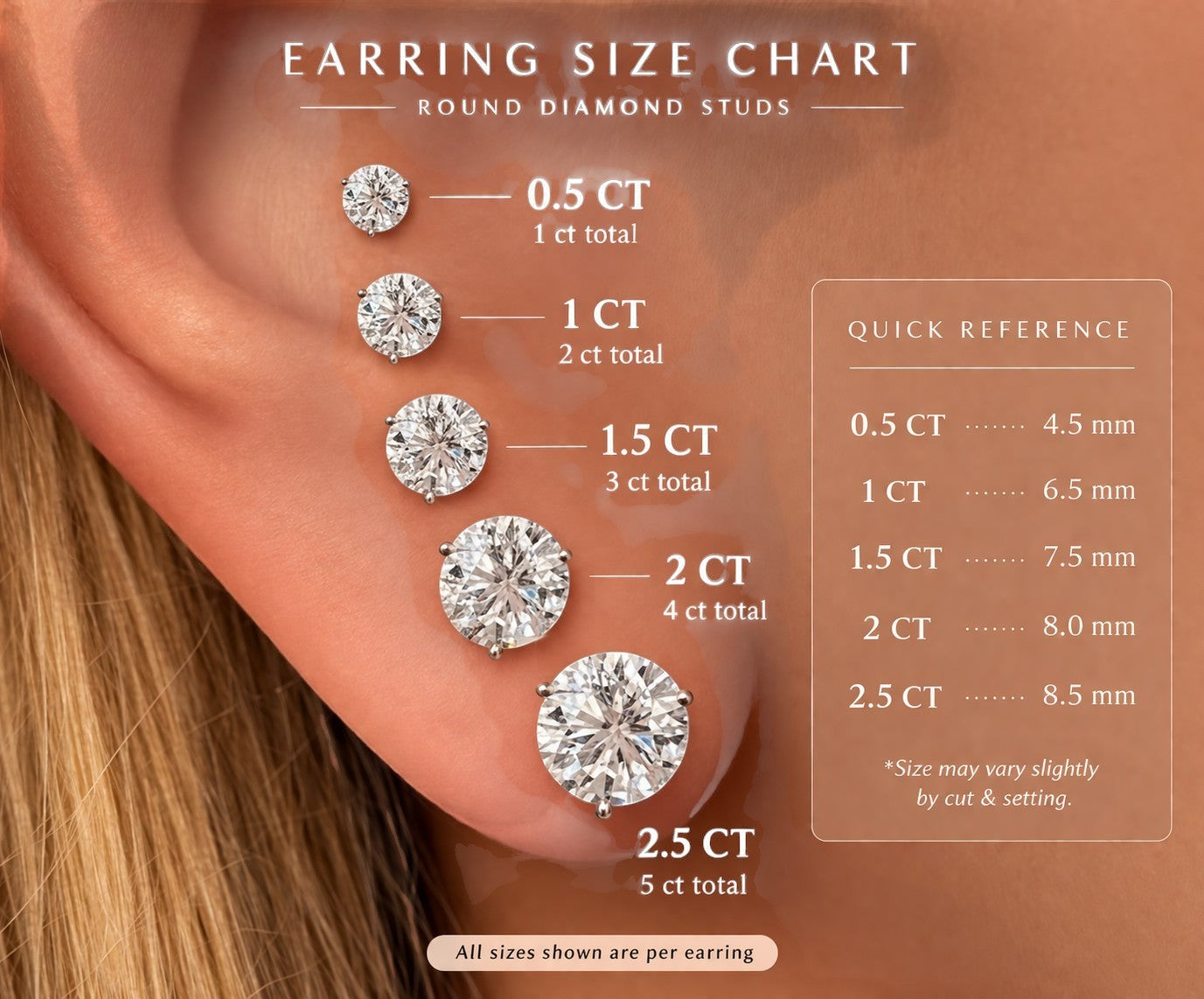 Vikchi Sonaire Aurelia small round brilliant-cut diamond stud earrings, 1ctw, 14kt gold setting with four-prong secure setting and screw-back closure.