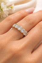 Vikchi Isola Vira oval diamond eternity band in 14K yellow gold, 8ctw, shared prong setting.